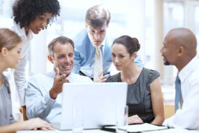 marketing team analyzing qualified leads